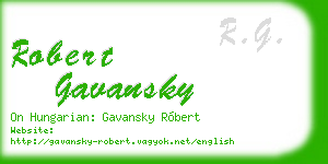 robert gavansky business card
